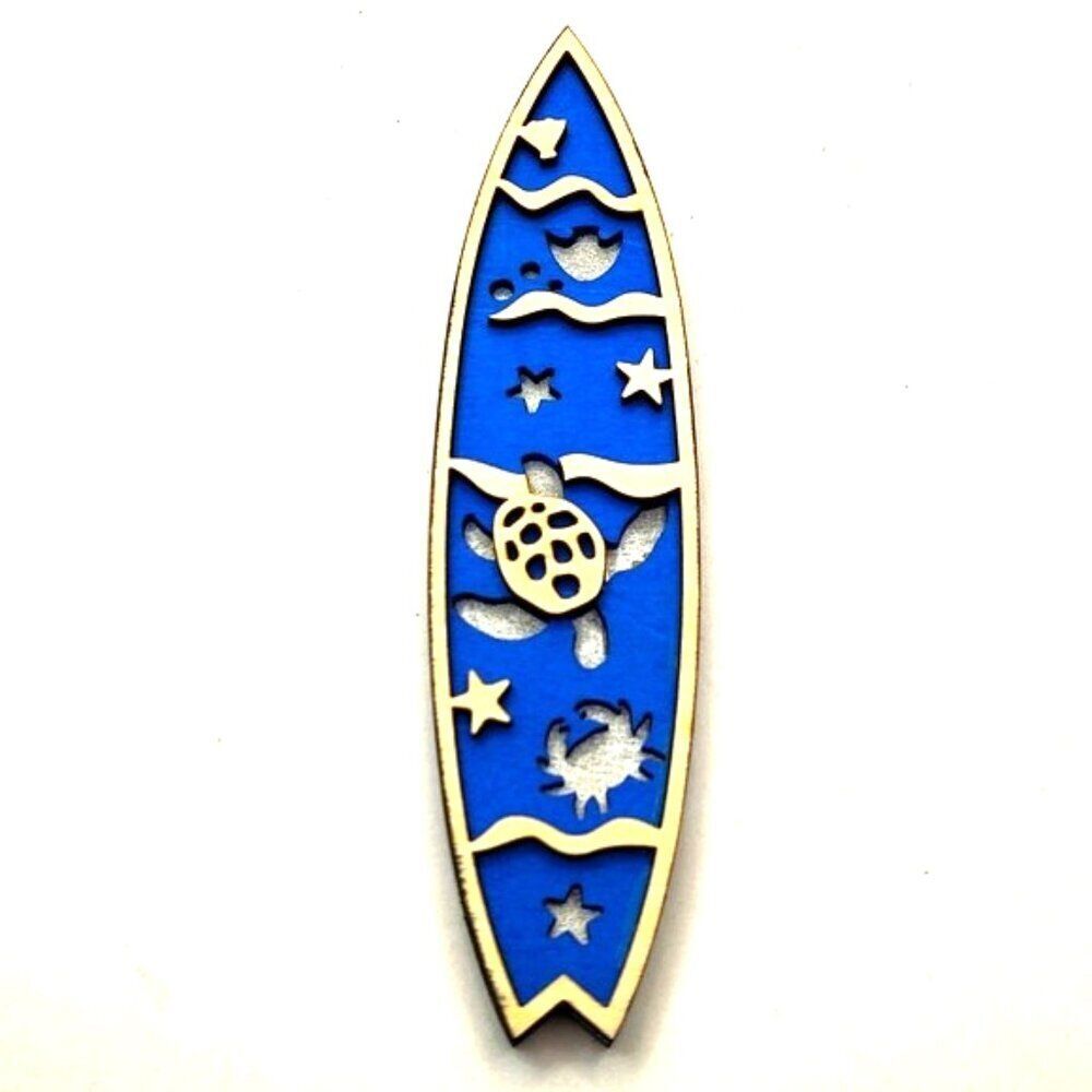 3D Laser cut multi-layered Surfboard magnet